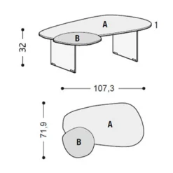 BLENDIE 1411 Couchtisch
