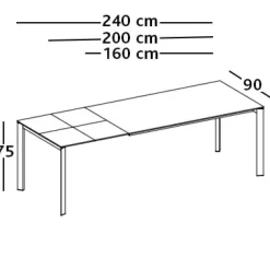 DUBLINO GLASS Ausziehtisch