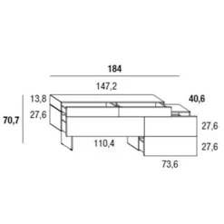 36E8 DRESSER 2608 XGLASS Kommode