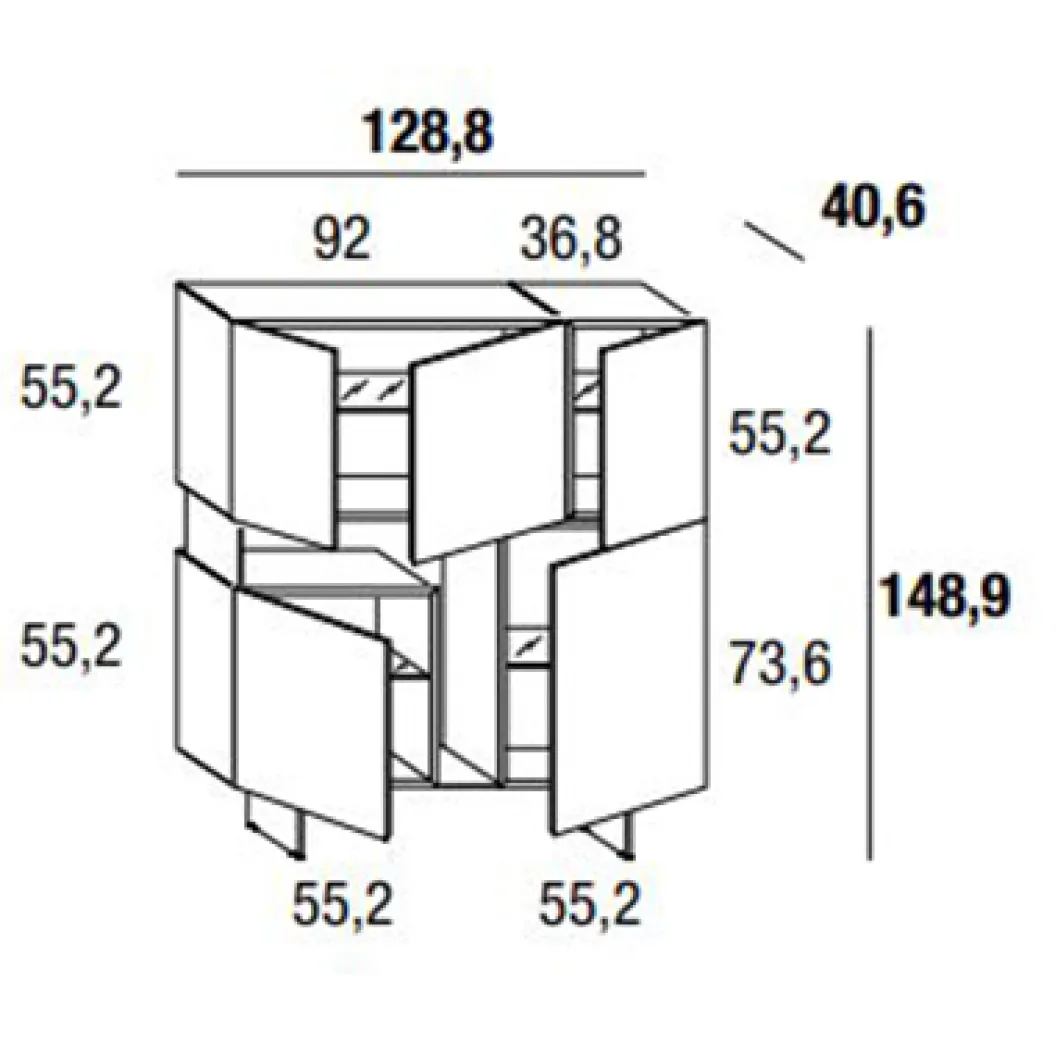 36E8 GLASS 2112 Highboard