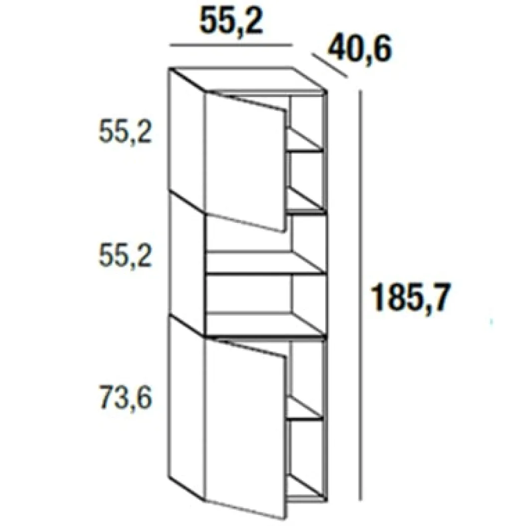 36E8 GLASS 1360 Highboard