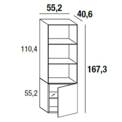 36E8 GLASS 1358 Highboard