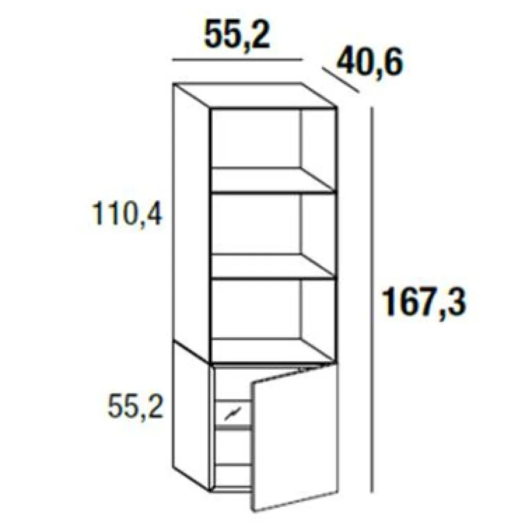 36E8 GLASS 1358 Highboard