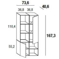 36E8 GLASS 1362 Highboard