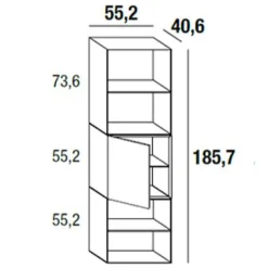 36E8 GLASS 1359 Highboard