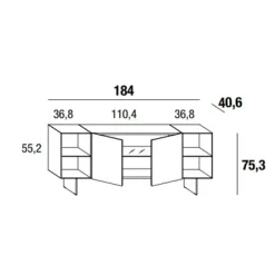 36E8 GLASS 1326 Sideboard