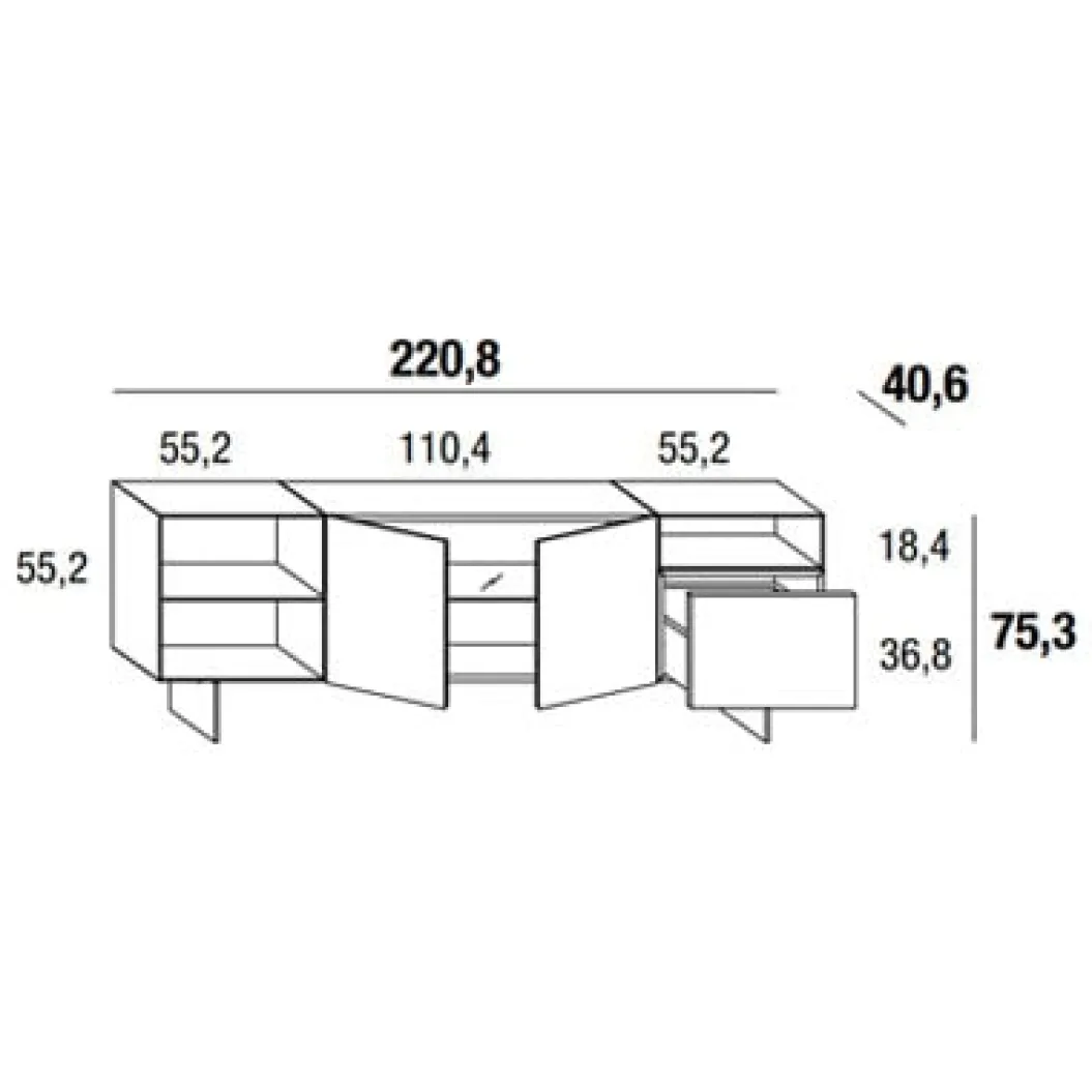 36E8 GLASS 1325 Sideboard