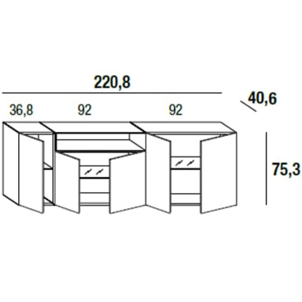 36E8 GLASS 1337 Sideboard