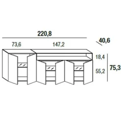36E8 GLASS 1332 Sideboard