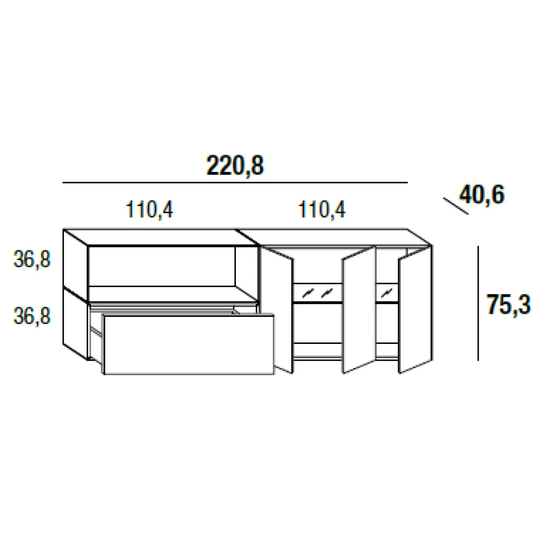 36E8 GLASS 1336 Sideboard