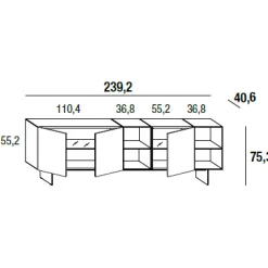 36E8 GLASS 1327 Sideboard