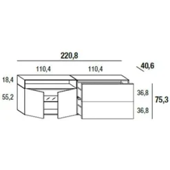 36E8 GLASS 1334 Sideboard