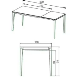 ECHO GLASS Ausziehtisch