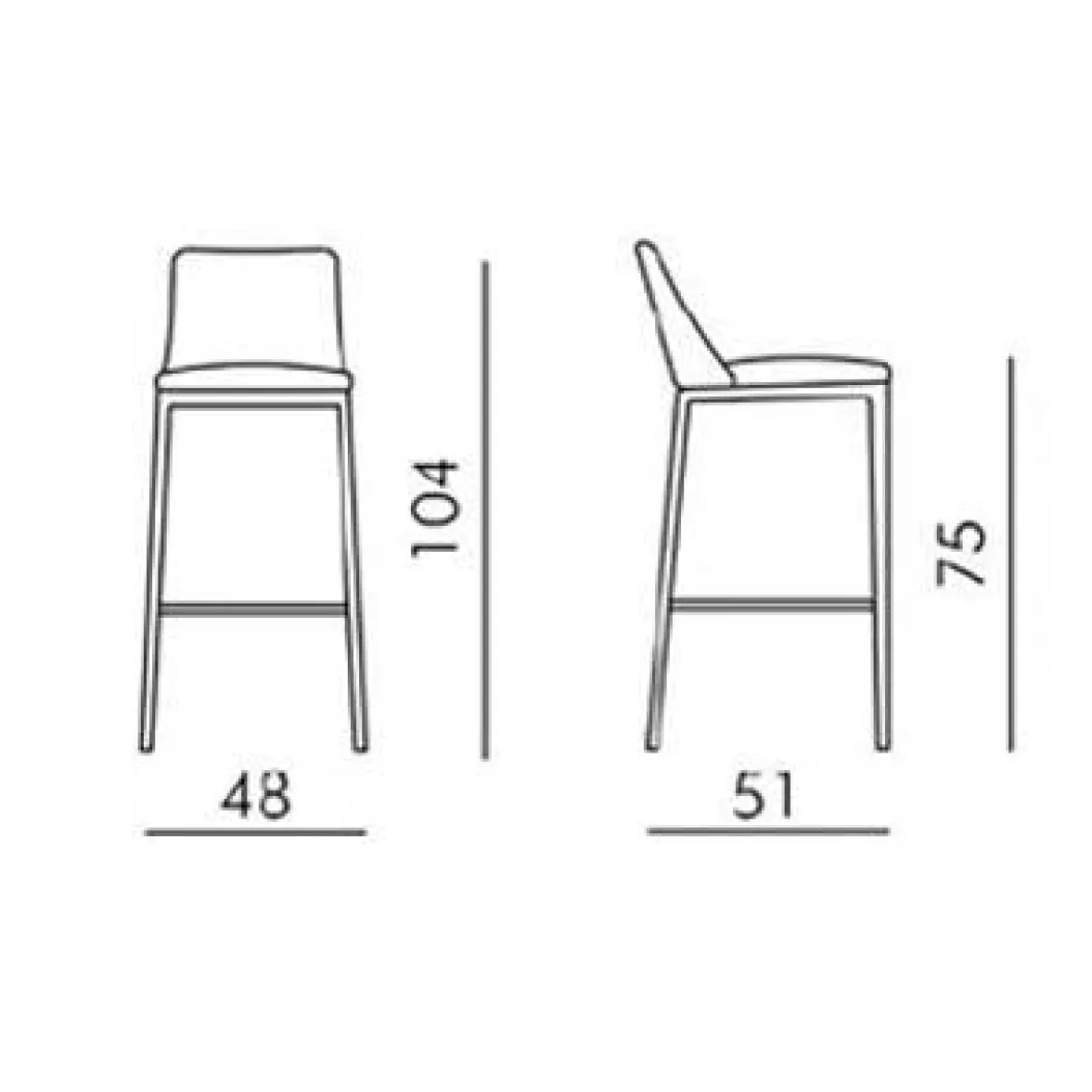 MAX DIAMOND 4 LEGS WOOD Barhocker