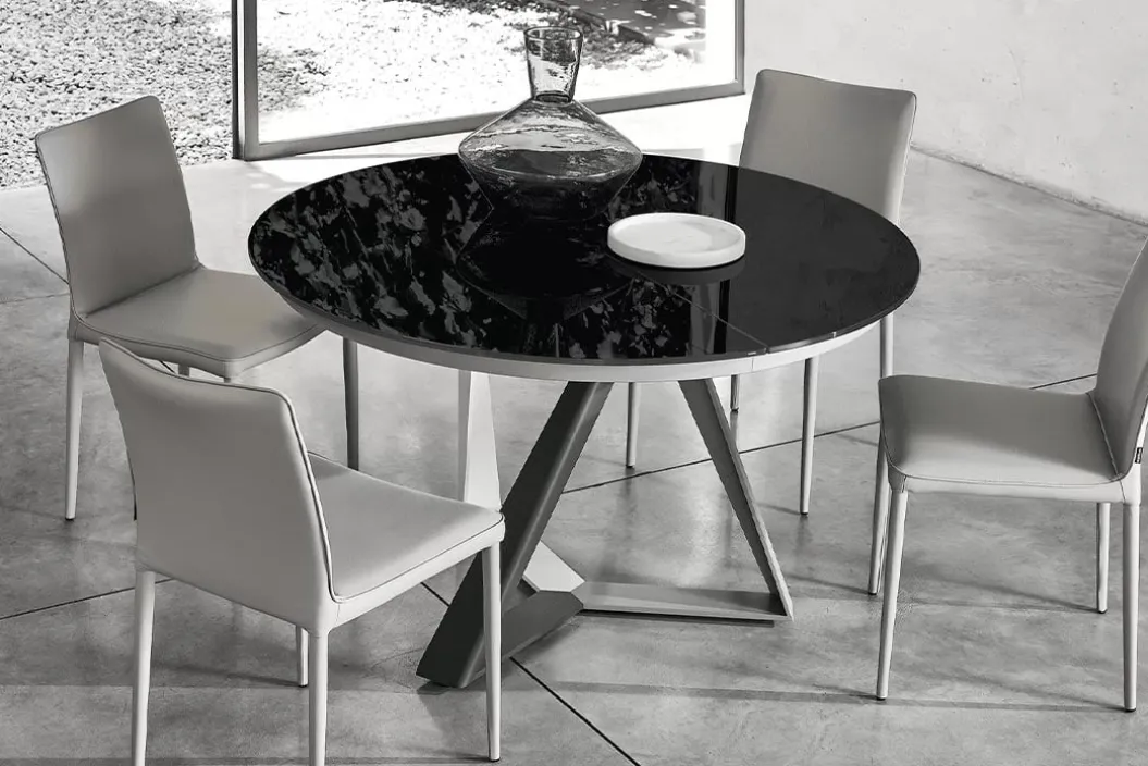 MILLENNIUM GLASS ROUND Ausziehtisch
