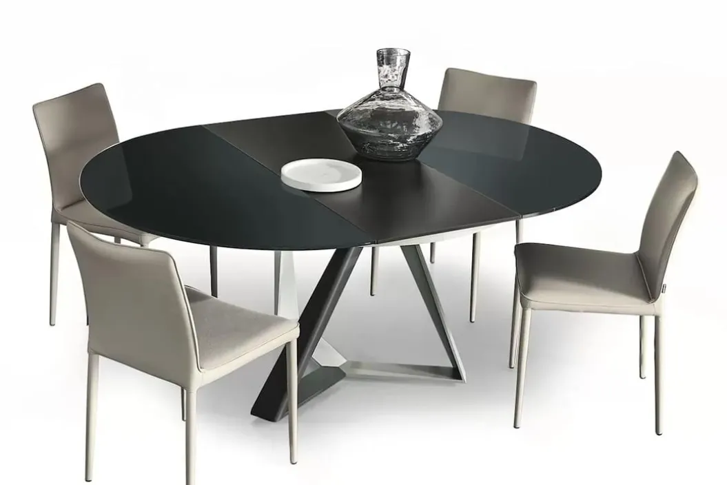 MILLENNIUM GLASS ROUND Ausziehtisch