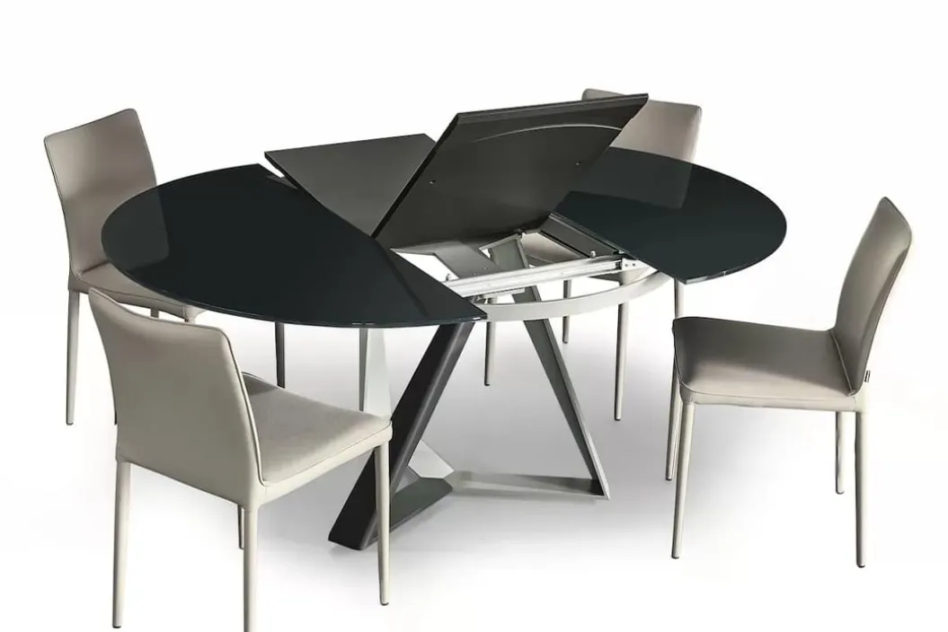 MILLENNIUM GLASS ROUND Ausziehtisch