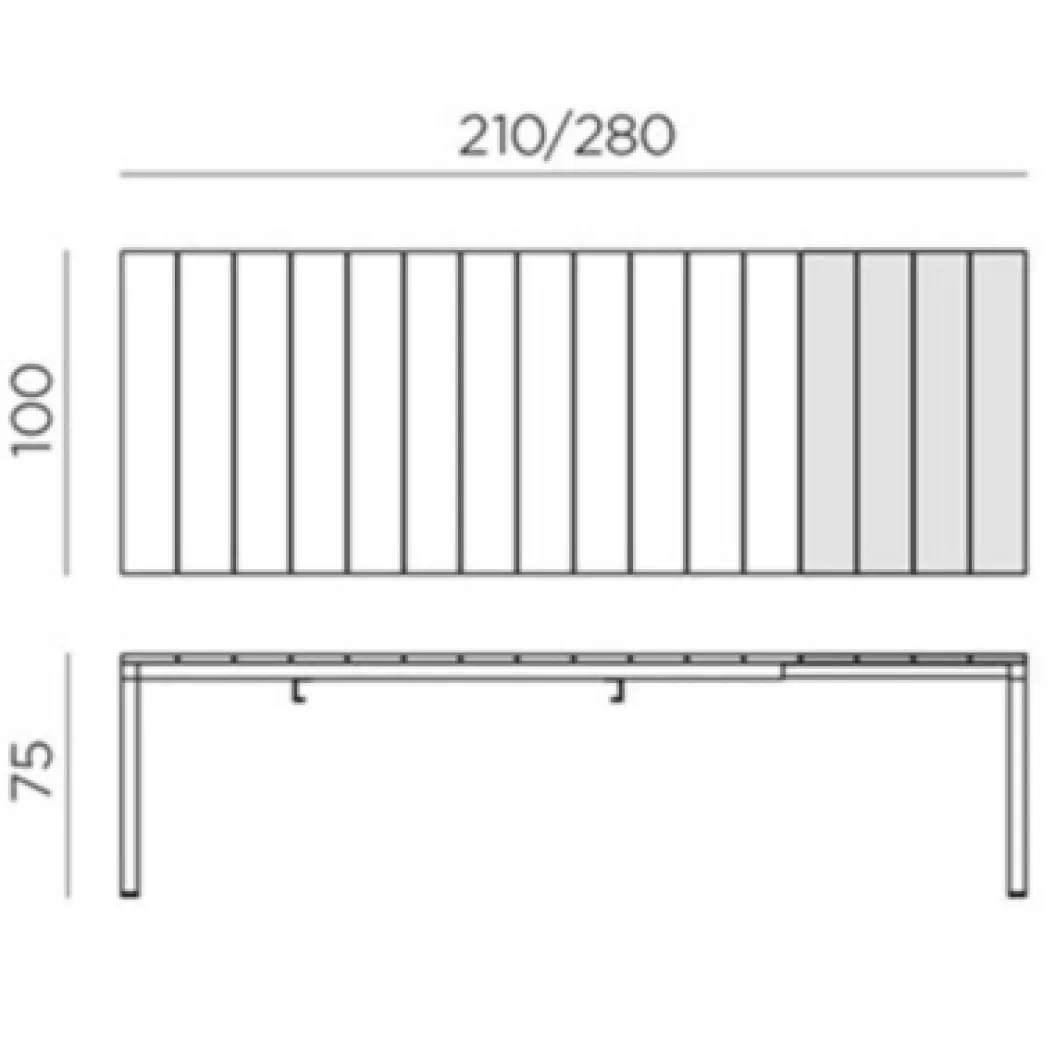 RIO ALU 210 Garten-Ausziehtisch