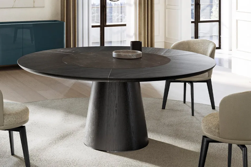 TEO ROUND WOOD-KERAMIK Esstisch