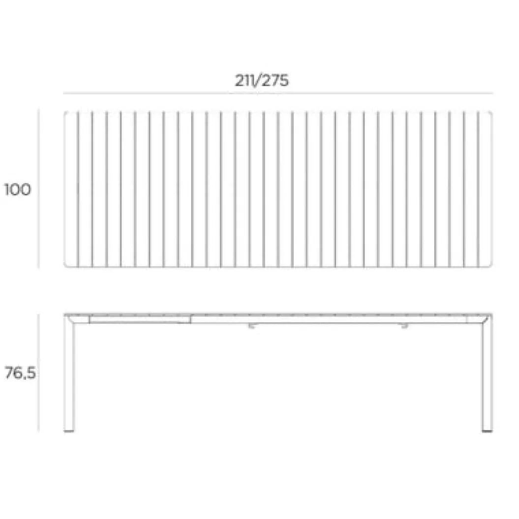 TEVERE 210 Garten-Ausziehtisch