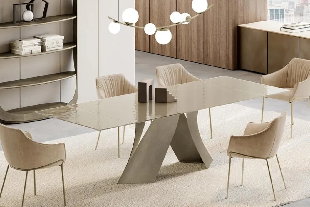 TWIST GLASS Ausziehtisch